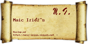 Maic Iziás névjegykártya